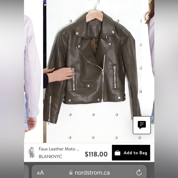 BlankNYC faux leather jacket - olive - medium - Picture 6 of 7